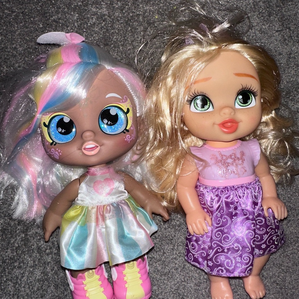 Colorful Doll Set with Rainbow and Blonde Hair